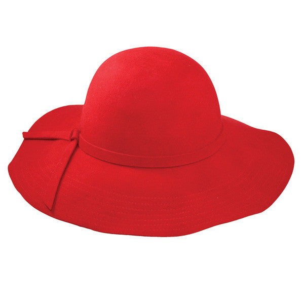 Jeanne Simmons - Red 4.5" Flat Brim Hat
