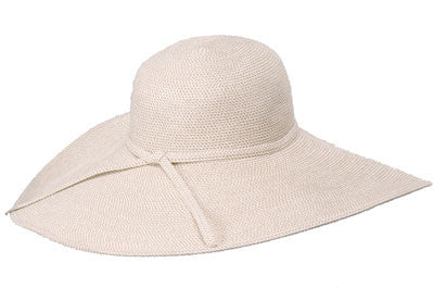 Jeanne Simmons - 6" Tweed Floppy Brim Hat White Tweed