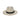 Austral Hats - White Panama Hat with Striped Black and Grey Band - Front
