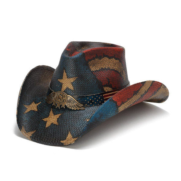 Stampede Hats - Vintage Winged USA Hat - Front Angle