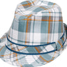 Kenny K - Aqua Plaid Fedora Hat