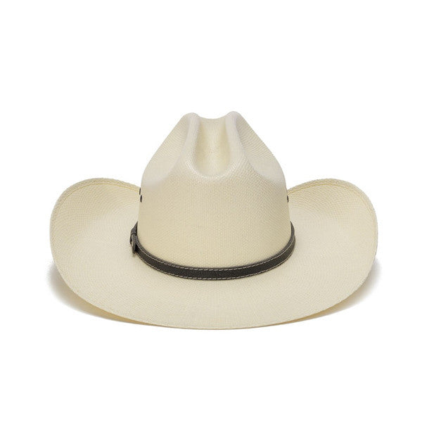 Stampede Hats - Bangora Straw 50X Western Hat with Nickel Accent Trim - Back