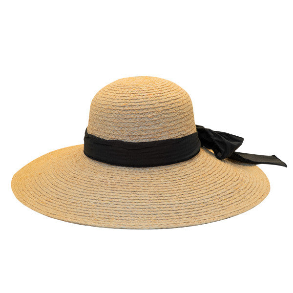 California Hat Company - Big Brim Raffia Hat in Natural - Side
