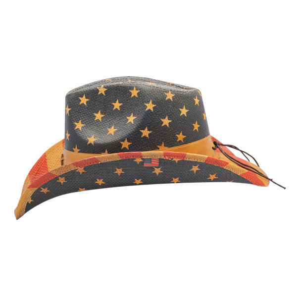 California Hat Company - Vintage American Flag Cowboy Hat - Side