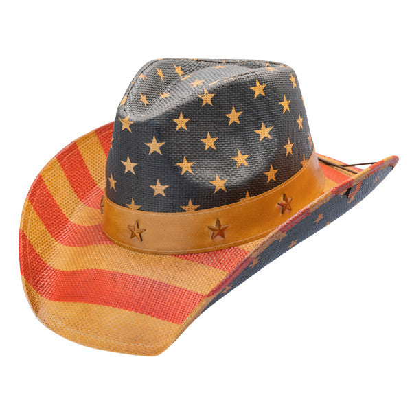 California Hat Company - Vintage American Flag Cowboy Hat - 
