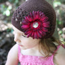 Baby Bezak - Chocolate Cap With Magenta Flower