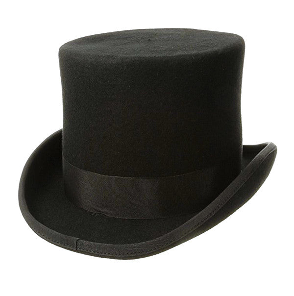 Dorfman Pacific - Low Crown Top Hat in Black - Full View