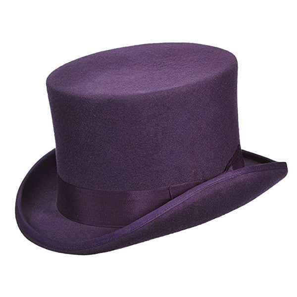 Dorfman Pacific - Low Crown Top Hat in Purple - Full View