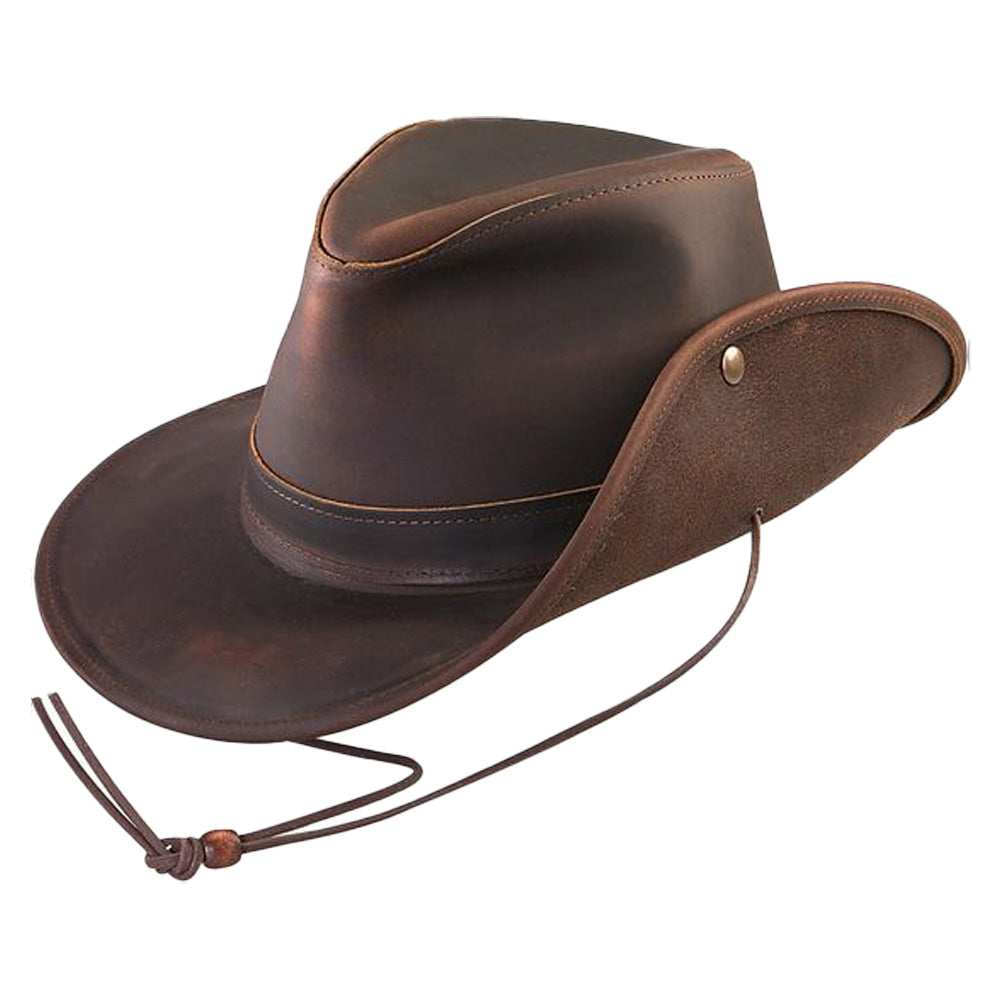 Henschel | Aussie Leather Safari Hat | Hats Unlimited Brown / SM
