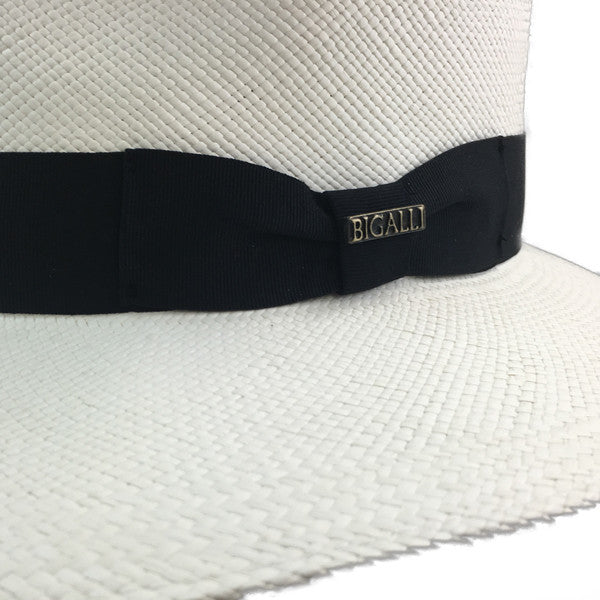 Bigalli - Australian Panama Hat with Black Ribbon Detail