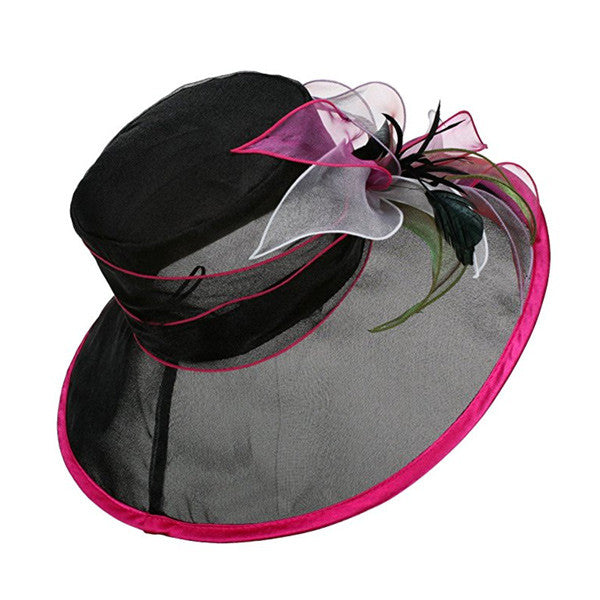 Jeanne Simmons - 5.5" Poly Black Derby Hat - Side View