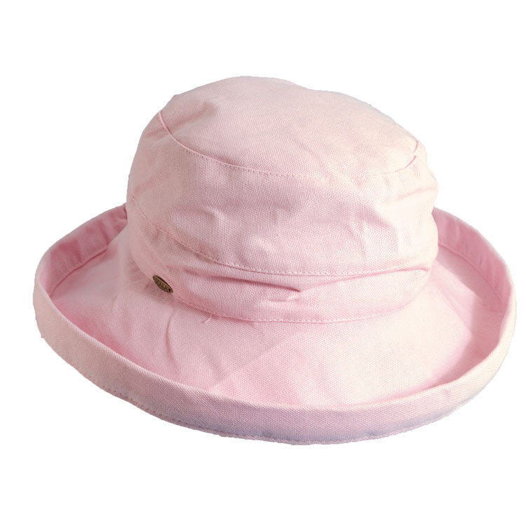 Scala - Small Brim Pink Canvas Bucket Hat