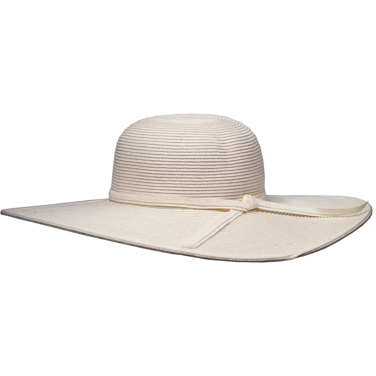 Saint Martin - 5" Flat Brim Sun Hat in White - Profile Side