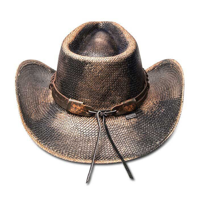 Stampede Hats - Vintage Black Star USA Panama Straw Cowboy Hat (Back)