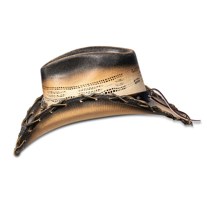 Stampede Hats - Tea Stained Long Horn Cowboy Hat (Side)
