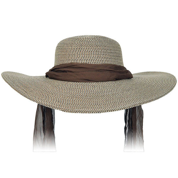 Karen Keith - Wide Brim Designer Resort Hat With Tie