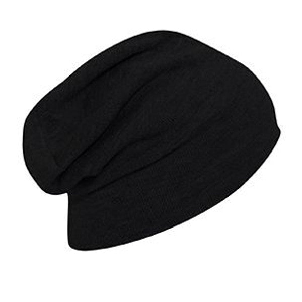 Otto Cap - Black Knitted Slouch Beanie