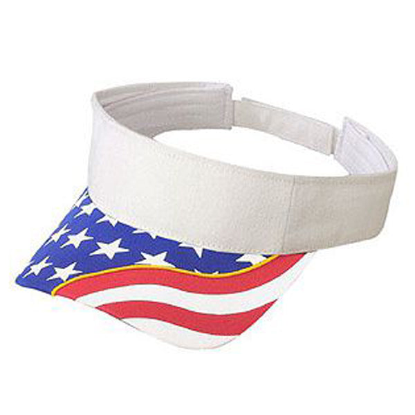 thumbnail image 2 of 4 Pcs American Flag Visor Hats - UV Protection Patriotic Caps For 4th Of July & Outdoor Events 2 of 9