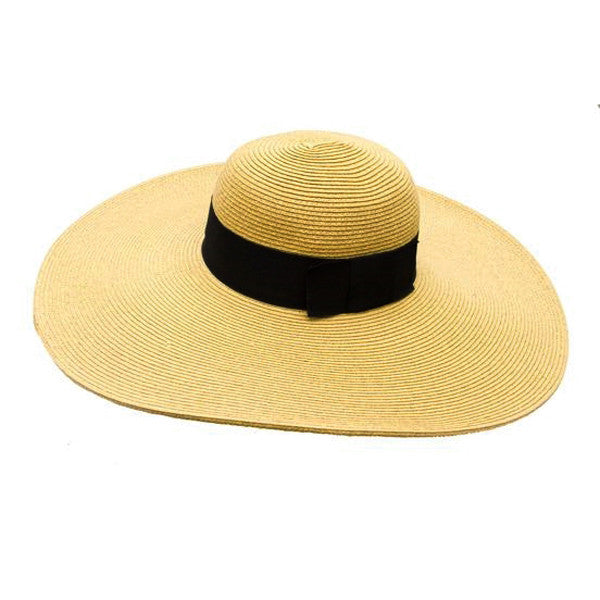 Boardwalk Style - Wide Brim Straw Hat With Natural Band