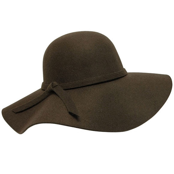 Downtown Style - Wool Felt Floppy Hat Olive