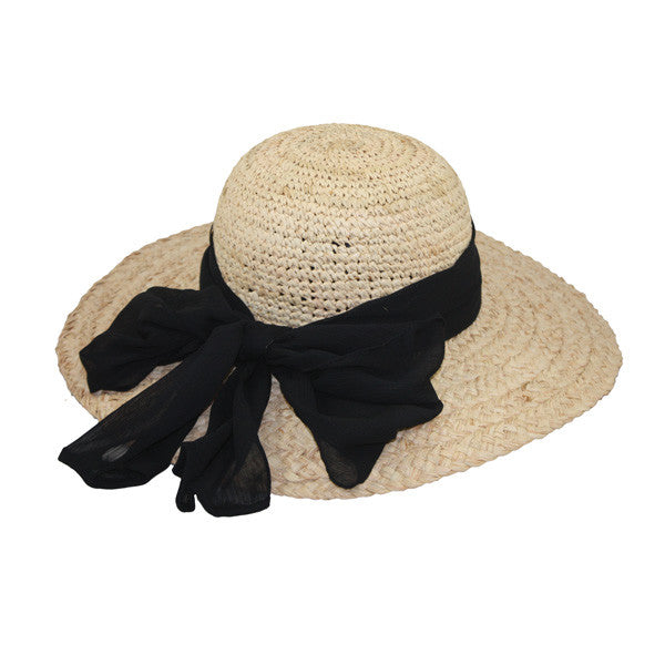 Jeanne Simmons - Raffia Sun Hat with Bow