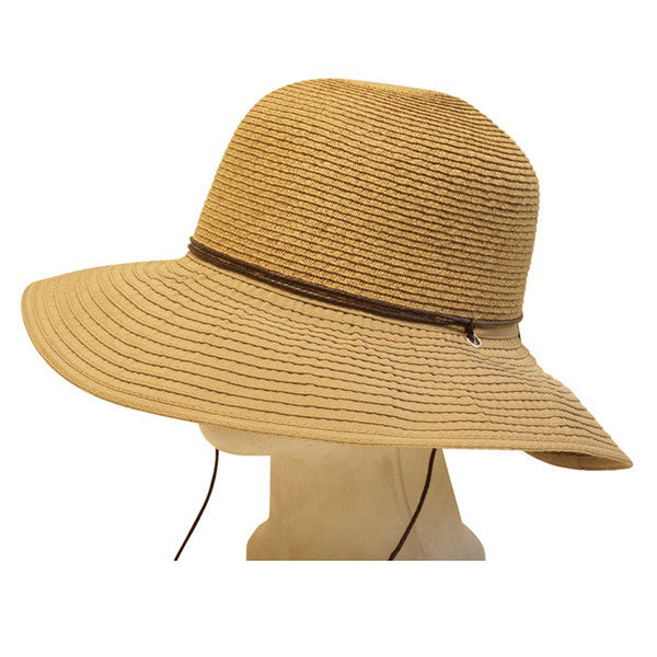 Boardwalk Style - Natural Straw and Ribbon Lampshade Hat With Cord