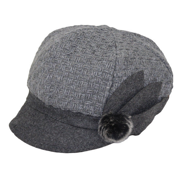 Jeanne Simmons Wool Cap with Feathers Hats Unlimited