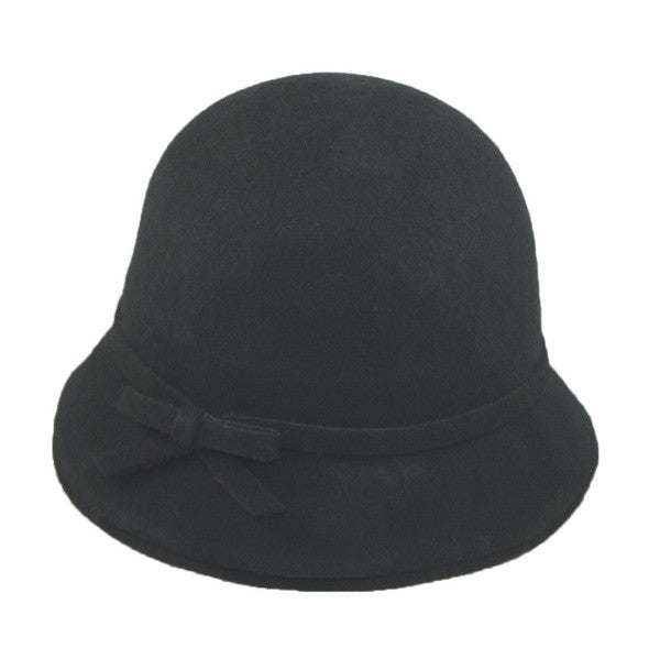 Jeanne Simmons - Black Wool Felt Bucket Hat