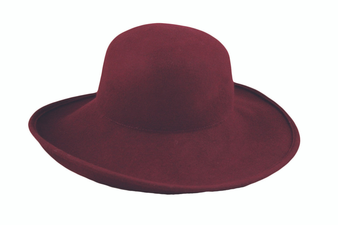 Jeanne Simmons - Burgundy Wool Felt Upturn Hat