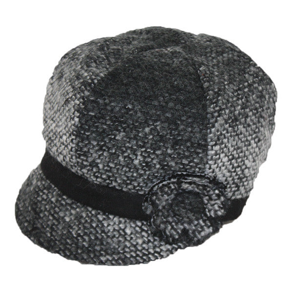 Jeanne Simmons - Black Flower Cap Hat