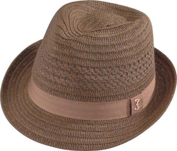 Who Ced - Brown Lafayette Braid Fedora Hat