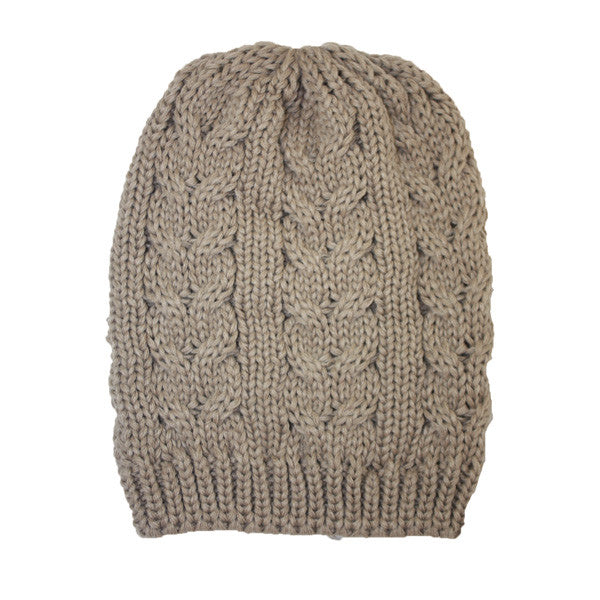Jeanne Simmons - Taupe Knit Beanie Cap