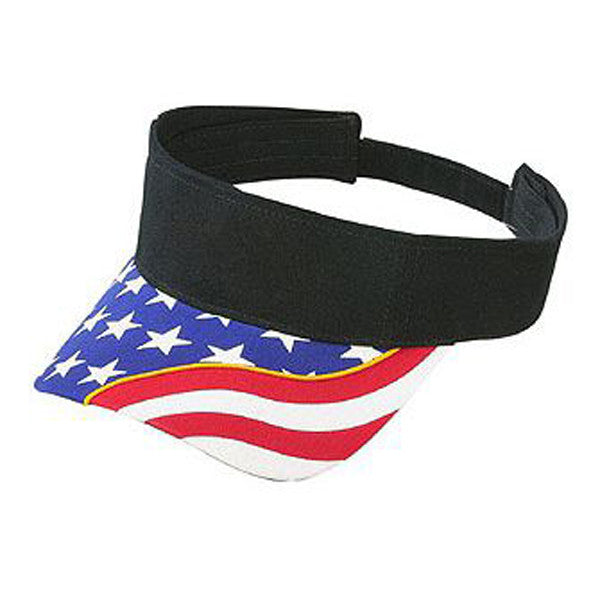 Otto Cap - American Flag Visor Hat Black