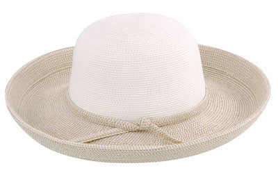 Jeanne Simmons - Two Tone Kettle Brim Hat White
