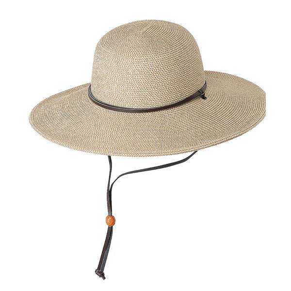 Jeanne Simmons - Tan 4" Flat Brim Hat