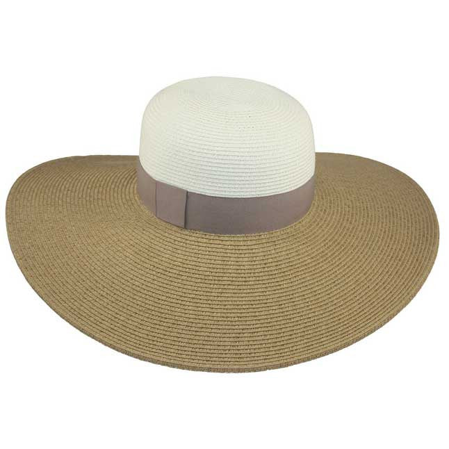 Jeanne Simmons - Two Tone Taupe Paper Braid Sun Hat