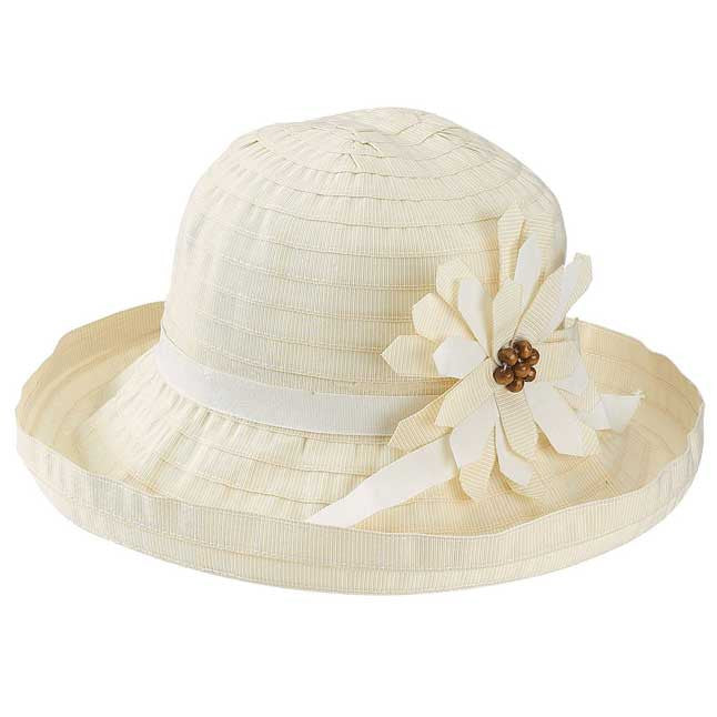 Jeanne Simmons - Cream Ribbon Upbrim Hat