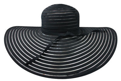 Jeanne Simmons - Large Brim Horsehair Fancy Hat Black