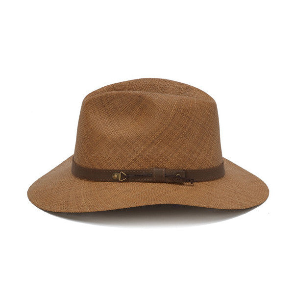 Austral Hats Light Brown Panama Hat with Brown Leather Band Hats