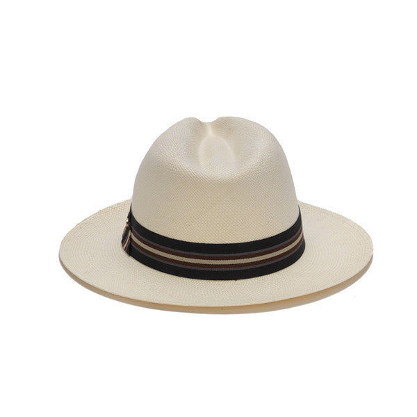 White Panama Hat with Tri-Tone Stripe | Austral Hats – Hats  display picture 2