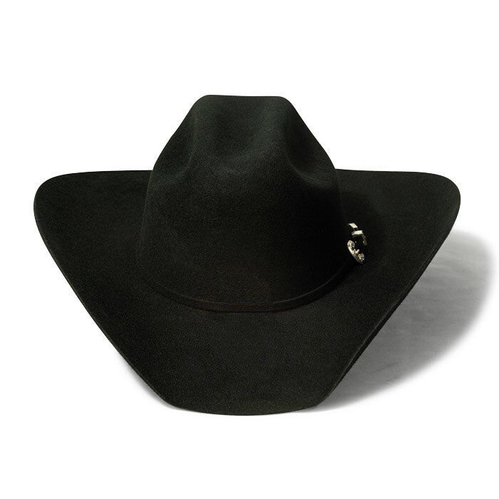 Bullhide Hats by Montecarlo - 4X "Kingman" Wool Felt Black Cowboy Hat / Rhinestone Buckle (Front)