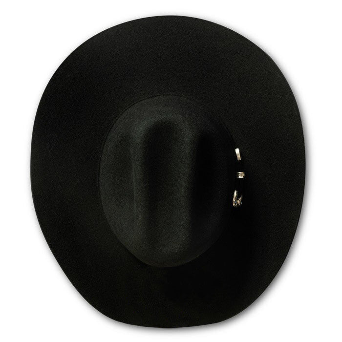 Bullhide Hats by Montecarlo - 4X "Kingman" Wool Felt Black Cowboy Hat / Rhinestone Buckle (Top)