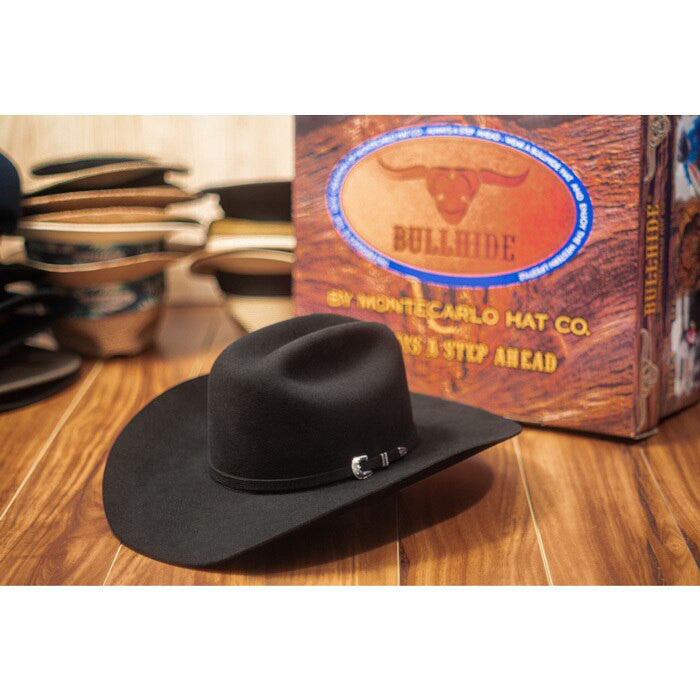 Bullhide Hats by Montecarlo - 10X "True" Beaver Felt Black Cowboy Hat (Stock Image 2 w/ Box)