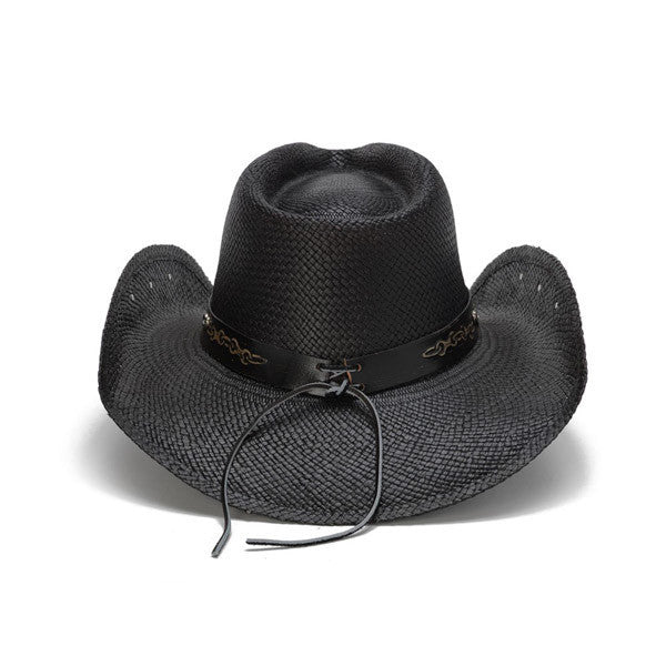 Stampede Hats | Hearts and Chains Black Straw Western Hat 