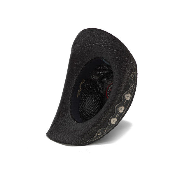 Stampede Hat Hearts and Chains black straw western hat Stampede Hats | Hearts and Chains Black Straw Western Hat  main image 2