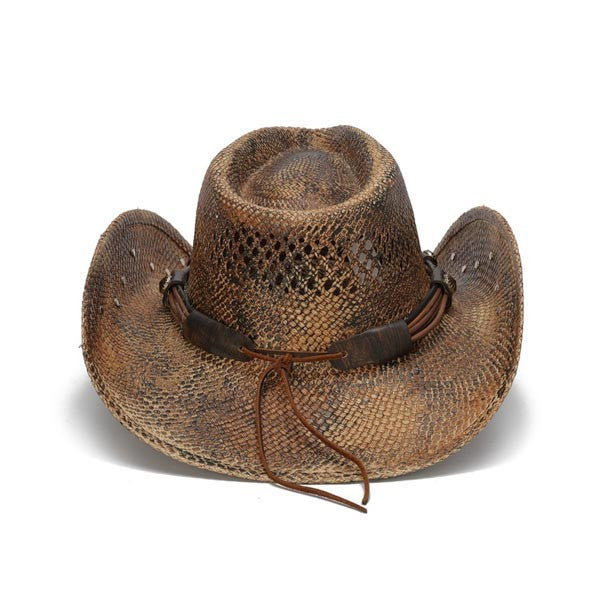 Stampede Hats - Flowers and Rhinestone Brown Cowboy Hat - Back