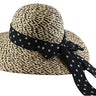 California Hat Company - Ladies Raffia Hat With Scarf Natural/Black