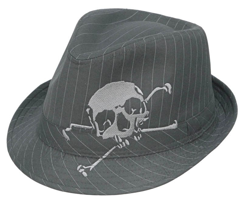 Kenny K - Skull Embroidered Fedora Hat