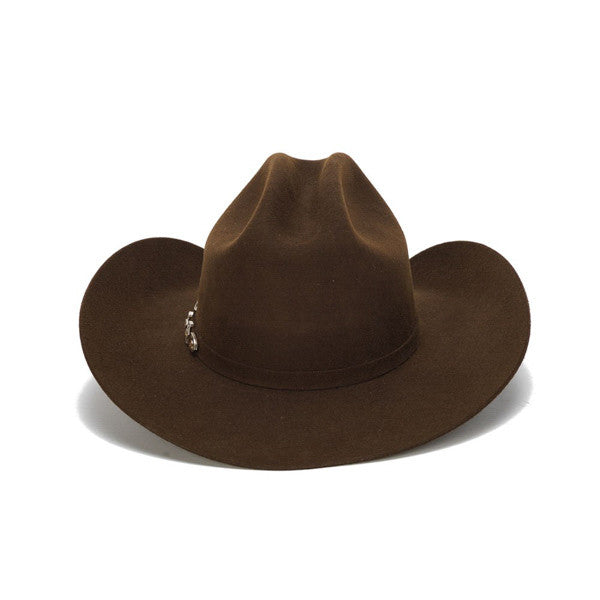 Stampede Hats - 100X Wool Felt Brown Cowboy Hat with Silver Buckle - Back