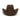 100X Wool Felt Brown Cowboy Hat with Zig Zag Leather Trim - Back